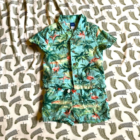 Beach Flamingo Boy Outfit - Picture 1 of 4